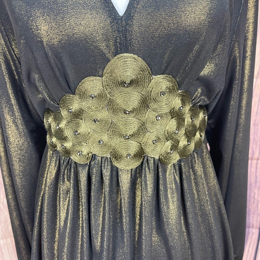 ECI New York metallic V-neck tunic blouse Women’s size L - Picture 8 of 15